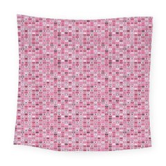 Abstract Pink Squares Square Tapestry (large)