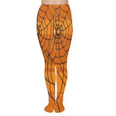 Vector Seamless Pattern With Spider Web On Orange Women s Tights