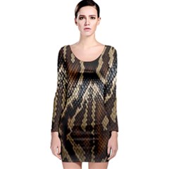 Snake Skin O Lay Long Sleeve Bodycon Dress