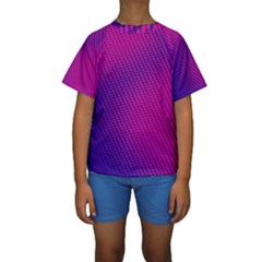 Purple Pink Dots Kids  Short Sleeve Swimwear