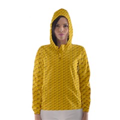 Yellow Dots Pattern Hooded Wind Breaker (women)