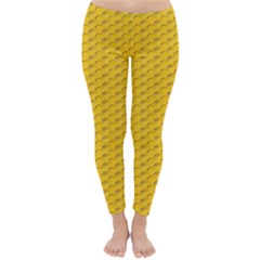 Yellow Dots Pattern Classic Winter Leggings