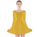 Yellow Dots Pattern Long Sleeve Velvet Skater Dress View1