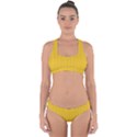 Yellow Dots Pattern Cross Back Hipster Bikini Set View1