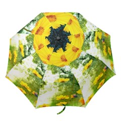 Yellow Flowers Folding Umbrellas by BangZart