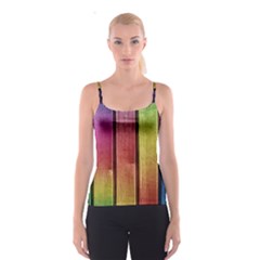 Colourful Wood Painting Spaghetti Strap Top