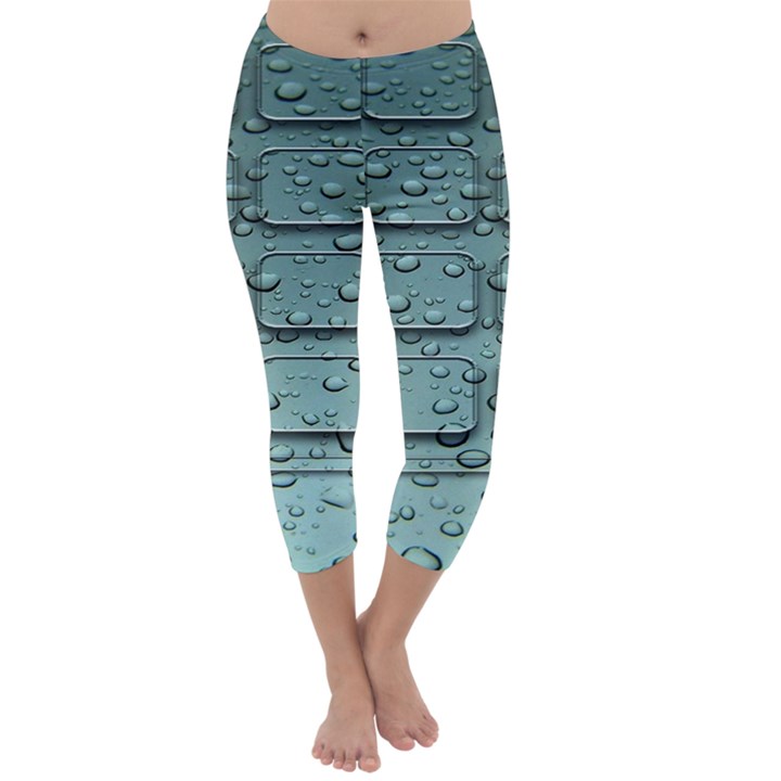 Water Drop Capri Winter Leggings 