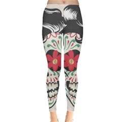 Man Sugar Skull Leggings  by LimeGreenFlamingo