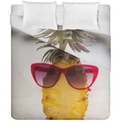 Pineapple With Sunglasses Duvet Cover Double Side (california King Size)