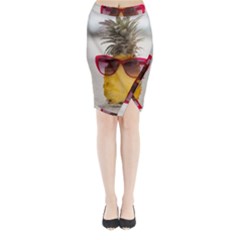 Pineapple With Sunglasses Midi Wrap Pencil Skirt by LimeGreenFlamingo
