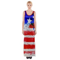 Watercolor Flag Maxi Thigh Split Dress by LimeGreenFlamingo