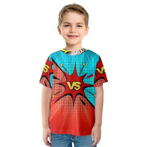 Comic Book Vs With Colorful Comic Speech Bubbles  Kids  Sport Mesh Tee by LimeGreenFlamingo