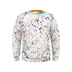 Colored Stains Pattern With Abstract Paint Splats  Kids  Sweatshirt by LimeGreenFlamingo