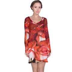 Nice Rose With Water Long Sleeve Nightdress