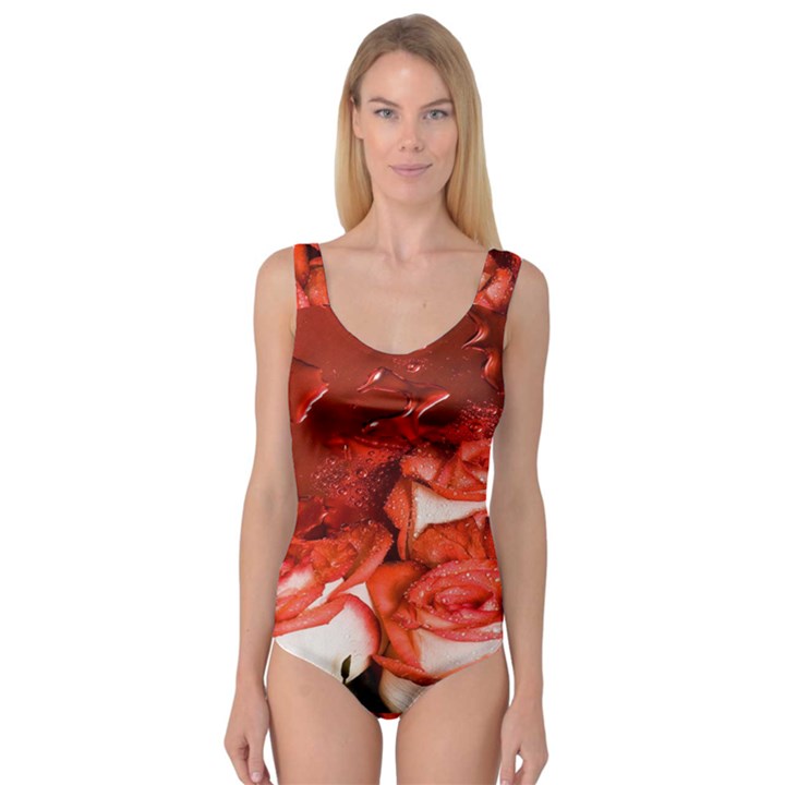 Nice Rose With Water Princess Tank Leotard 