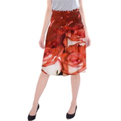 Nice Rose With Water Midi Beach Skirt