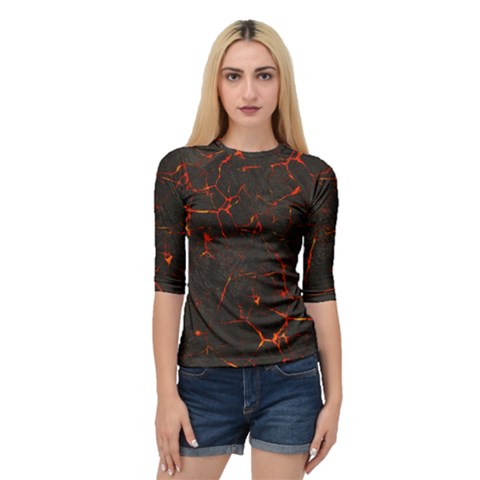 Volcanic Textures Quarter Sleeve Tee by BangZart