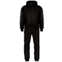Dark Black Mesh Patterns Hooded Jumpsuit (Men)  View1