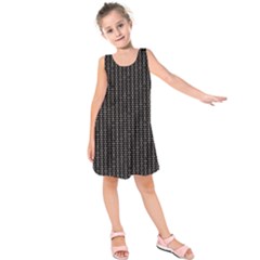 Dark Black Mesh Patterns Kids  Sleeveless Dress