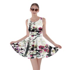 Pink Flower Ink Painting Art Skater Dress by BangZart