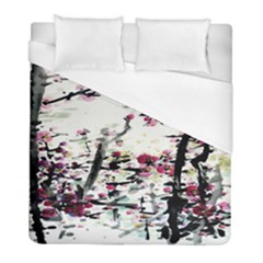 Pink Flower Ink Painting Art Duvet Cover (full/ Double Size)