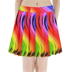 Colorful Vertical Lines Pleated Mini Skirt