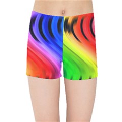 Colorful Vertical Lines Kids Sports Shorts