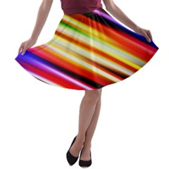 Funky Color Lines A-line Skater Skirt