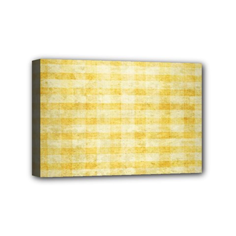 Spring Yellow Gingham Mini Canvas 6  X 4  by BangZart