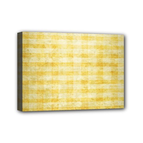 Spring Yellow Gingham Mini Canvas 7  X 5  by BangZart