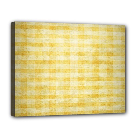 Spring Yellow Gingham Canvas 14  X 11  by BangZart