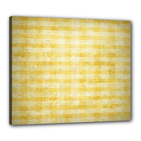 Spring Yellow Gingham Canvas 24  X 20  by BangZart