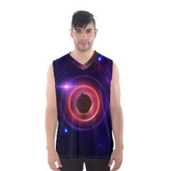 The Little Astronaut On A Tiny Fractal Planet Men s Basketball Tank Top by jayaprime