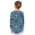 Boho Blue Fancy Tile Pattern Kids  Long Sleeve Tee View2