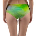 Abstract Yellow Green Oil Reversible Mid-Waist Bikini Bottoms View4