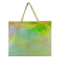 Abstract Yellow Green Oil Zipper Large Tote Bag