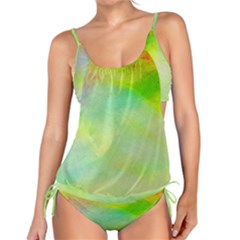 Abstract Yellow Green Oil Tankini by BangZart