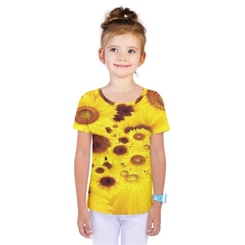 Beautiful Sunflowers Kids  One Piece Tee by BangZart