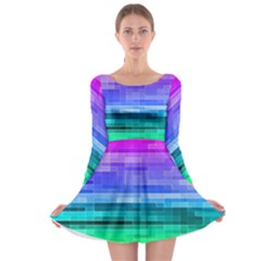 Pretty Color Long Sleeve Skater Dress