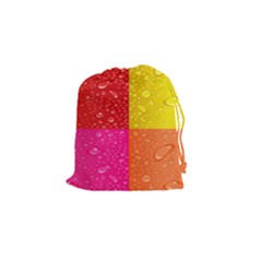 Color Abstract Drops Drawstring Pouches (small) 