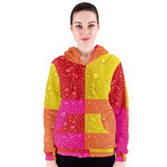 Color Abstract Drops Women s Zipper Hoodie