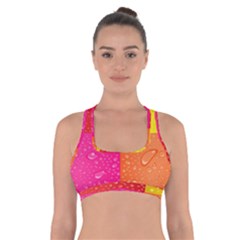 Color Abstract Drops Cross Back Sports Bra