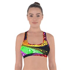 Abstract Flower Cross Back Sports Bra