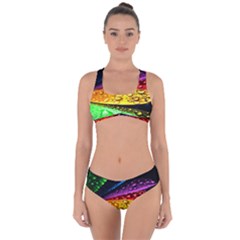 Abstract Flower Criss Cross Bikini Set by BangZart