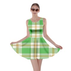 Abstract Green Plaid Skater Dress by BangZart