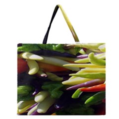 Bright Peppers Zipper Large Tote Bag