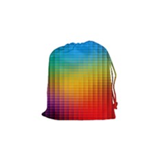 Blurred Color Pixels Drawstring Pouches (small) 