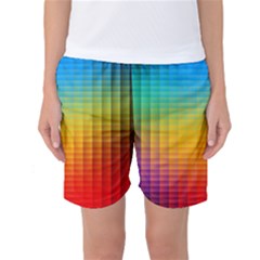 Blurred Color Pixels Women s Basketball Shorts