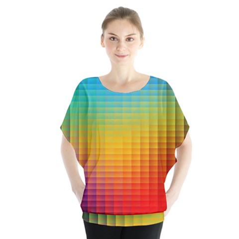 Blurred Color Pixels Blouse by BangZart