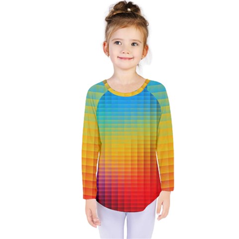 Blurred Color Pixels Kids  Long Sleeve Tee by BangZart